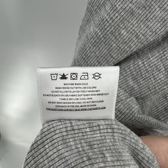 Cozy Earth Bamboo Rib Knit Boyfriend Short Sleeve‎ Sleep Shirt Dress Size Medium - Picture 11 of 11